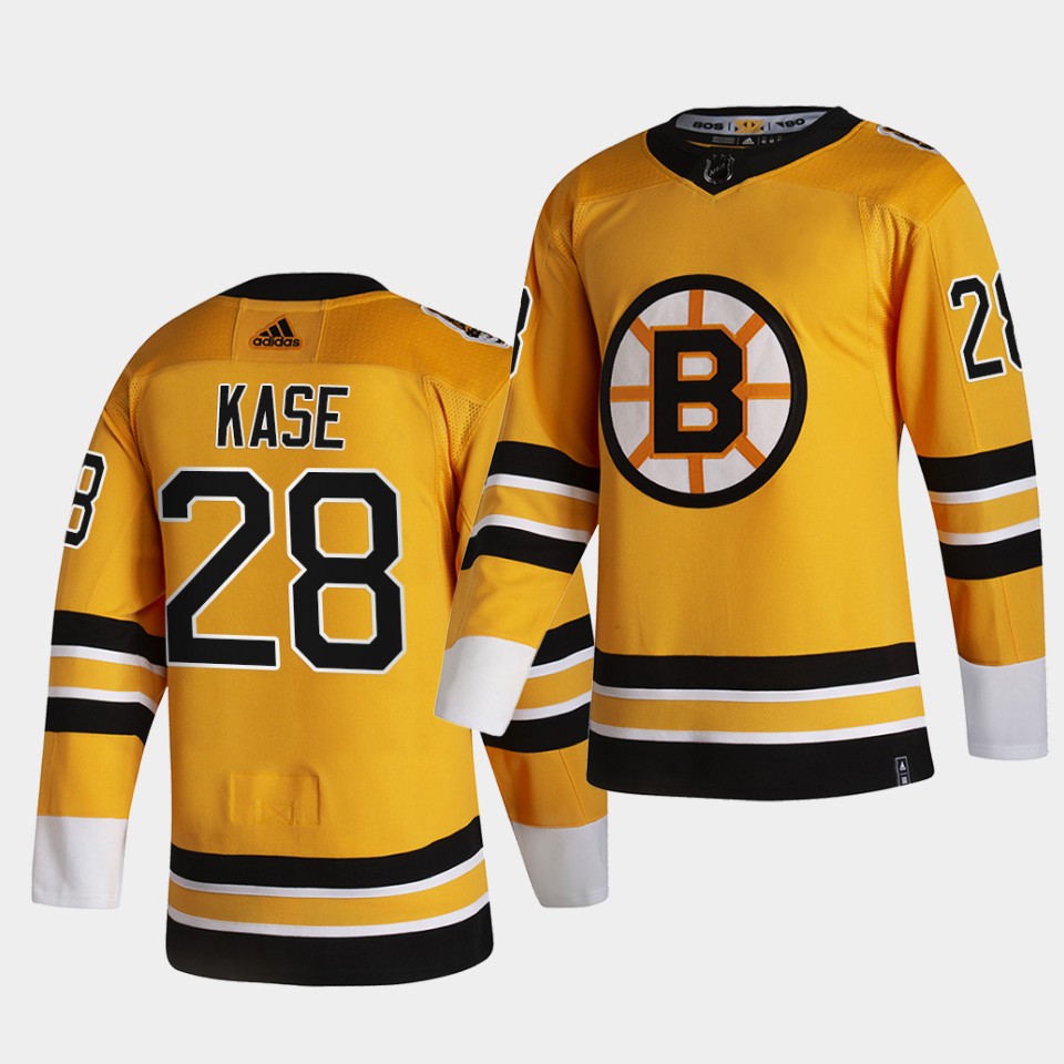 Boston Bruins #28 Ondrej Kase 2021 Reverse Retro Gold Authentic Jersey Gold