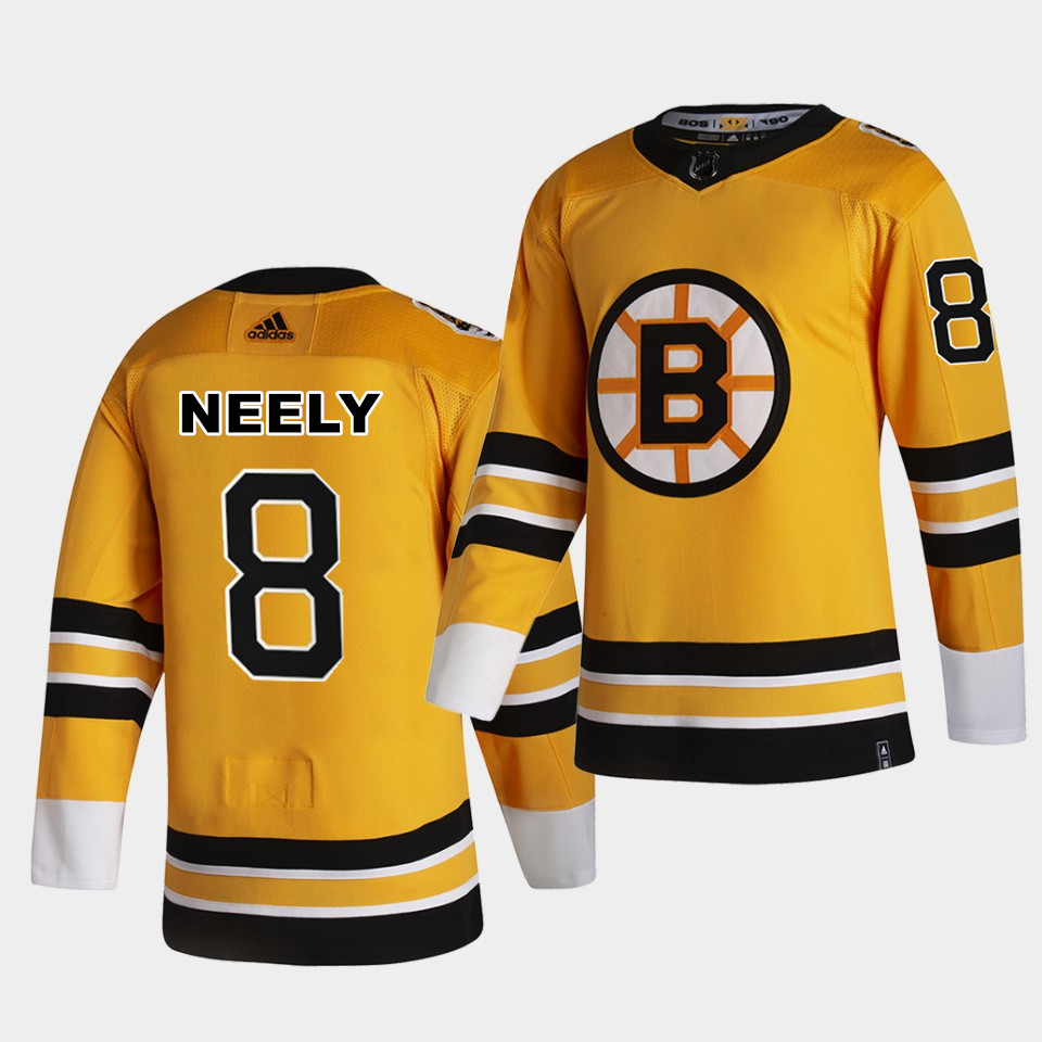 Boston Bruins #8 Cam Neely 2021 Reverse Retro Yellow Special Edition Authentic Jersey
