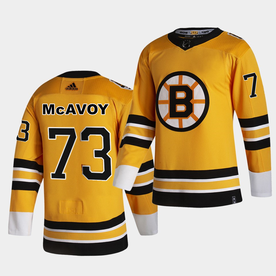 Boston Bruins 73 Charlie McAvoy 2021 Reverse Retro Yellow Special Edition Authentic Jersey