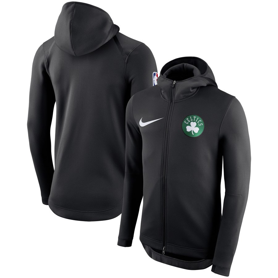 Boston Celtics Nike Showtime Therma Flex Performance Full Zip Hoodie Black