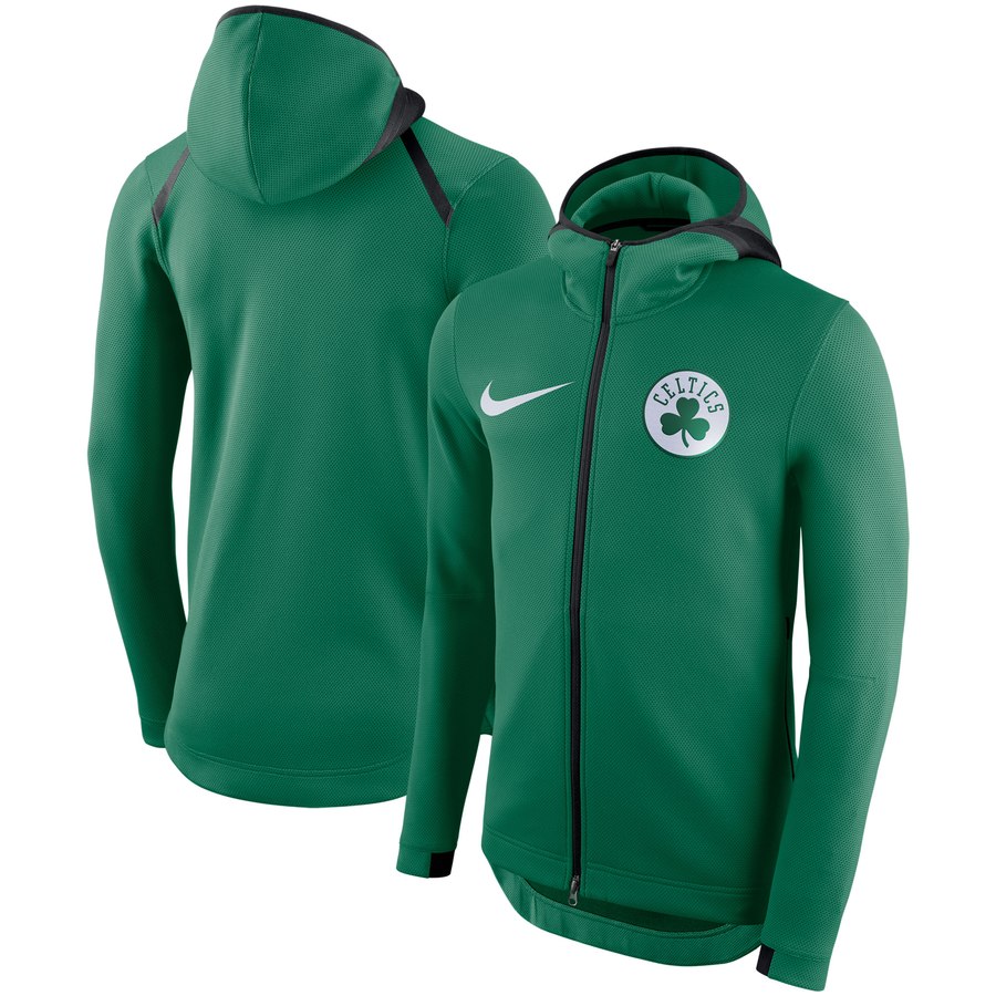 Boston Celtics Nike Showtime Therma Flex Performance Full Zip Hoodie Kelly Green
