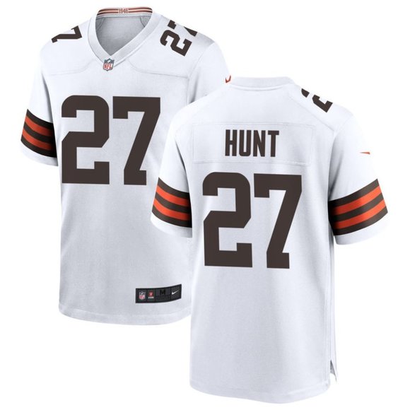 Browns Donovan #27 Kareem Hunt White Stitched Football Vapor Untouchable Limited Jersey