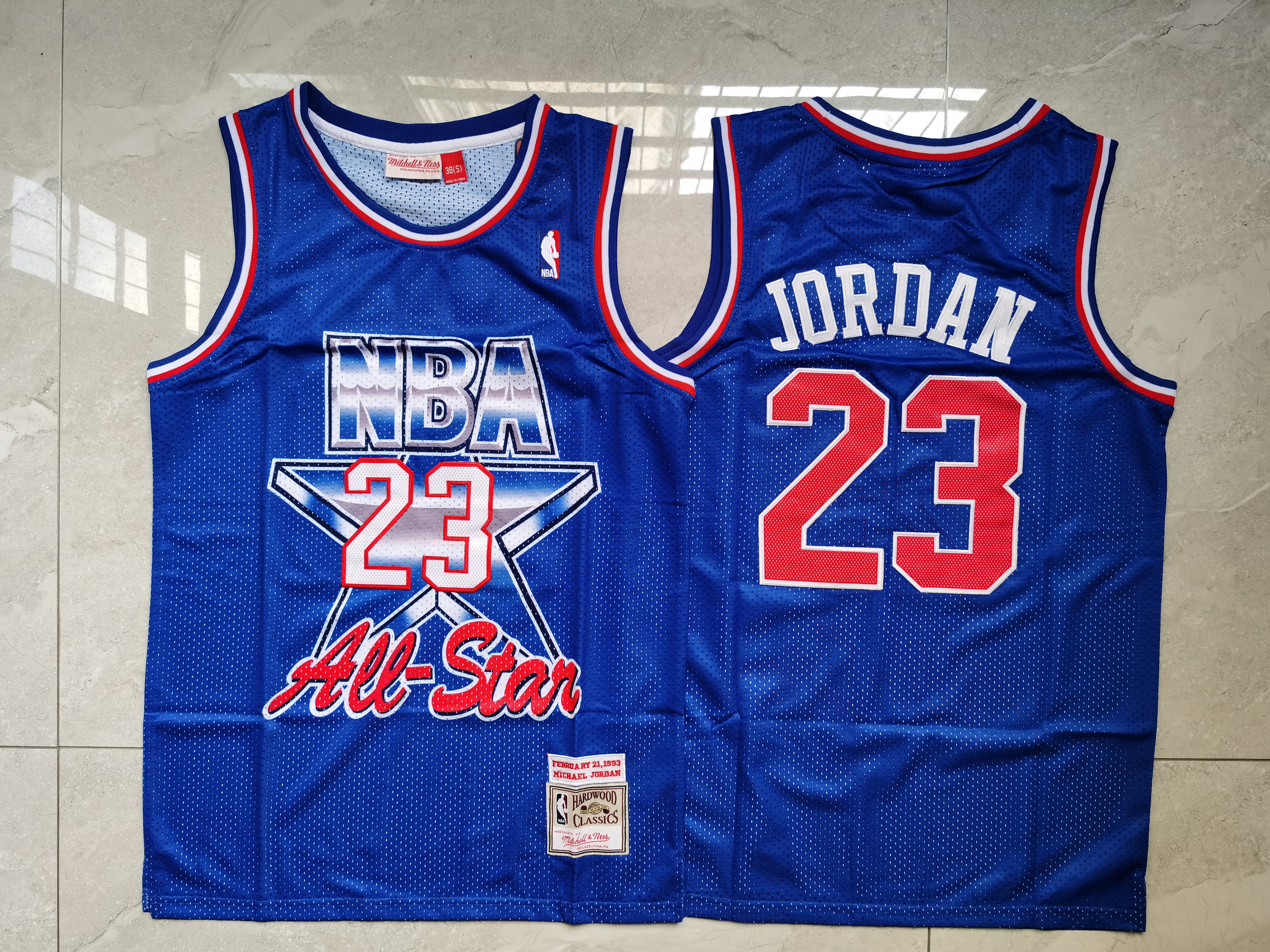 Bulls 23 Michael Jordan Blue 1993 All-Star Blue Hardwood Classics Jersey
