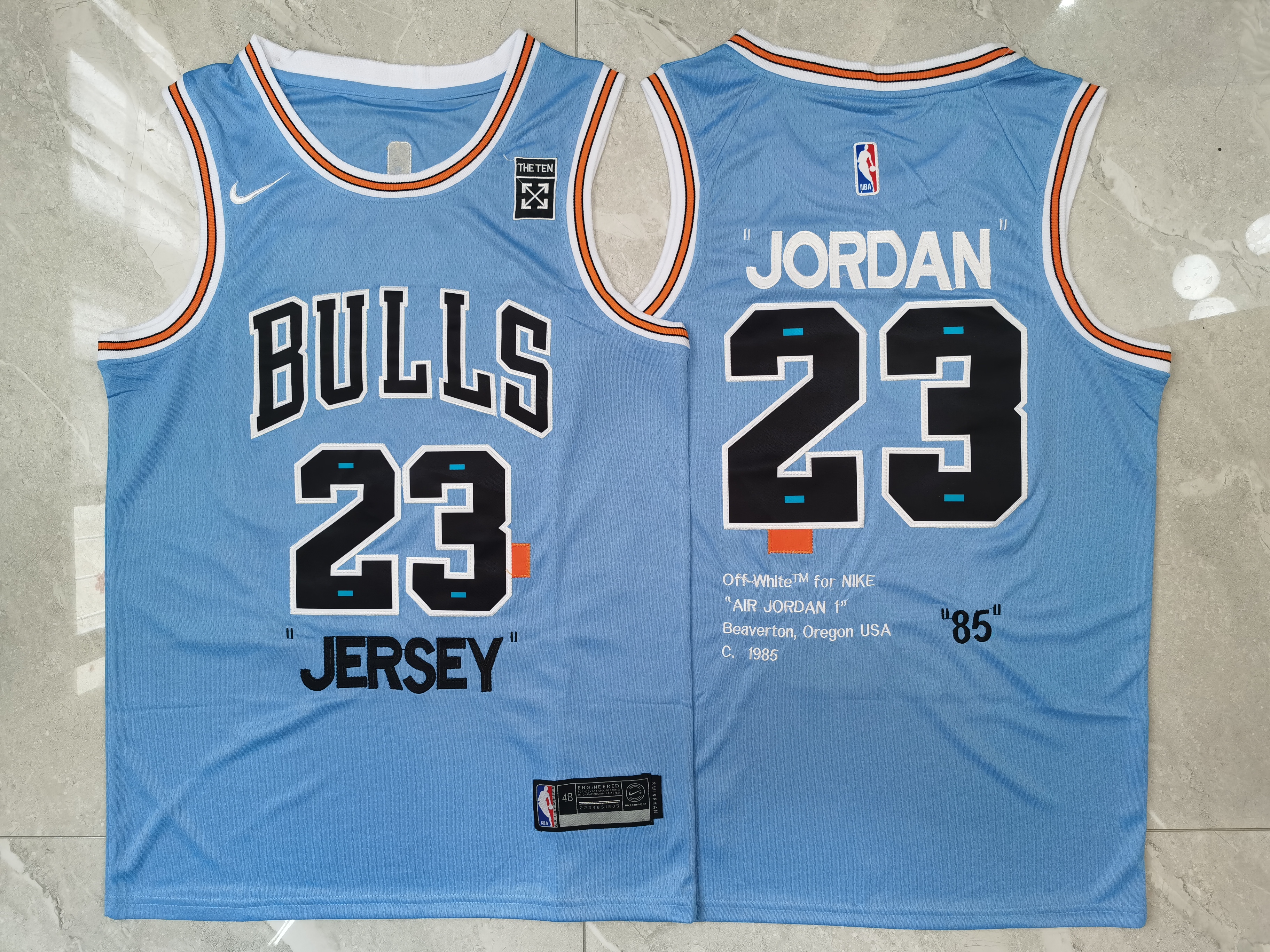 Bulls 23 Michael Jordan Blue Nike  85  Swingman Jersey