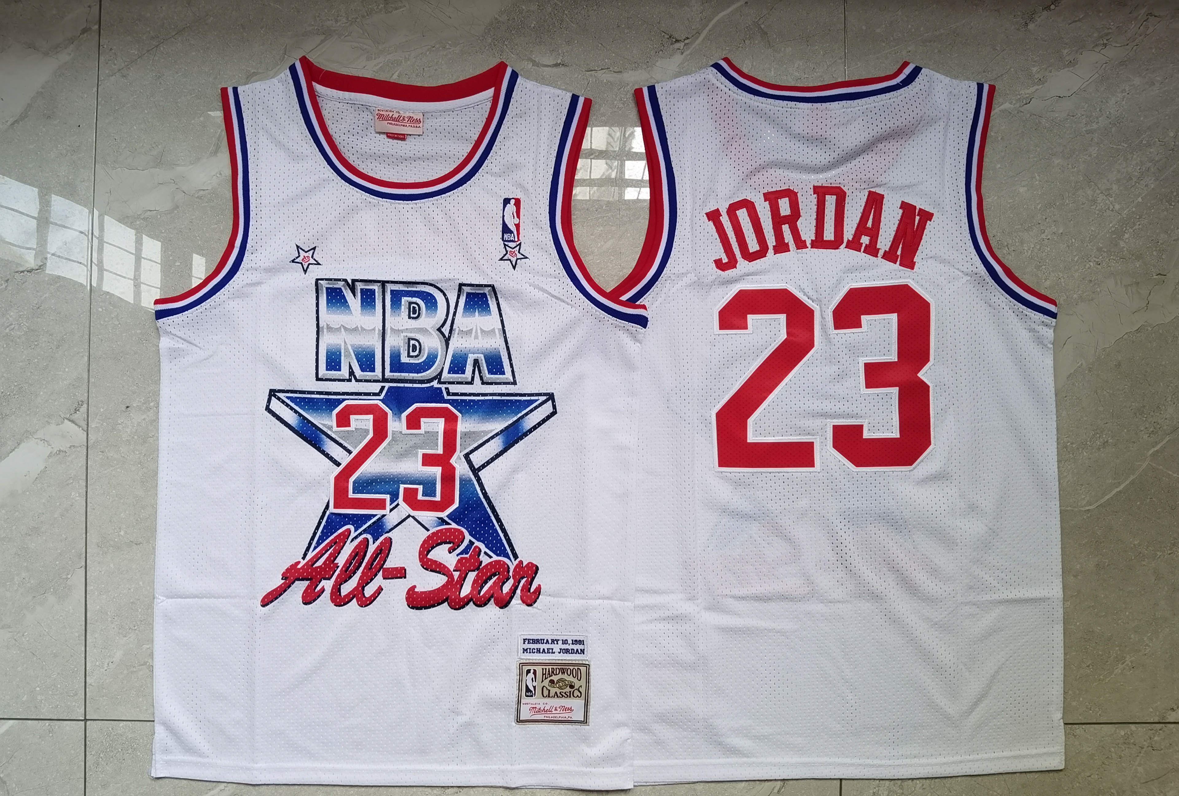 Bulls 23 Michael Jordan White 1991 All-Star White Hardwood Classics Jersey