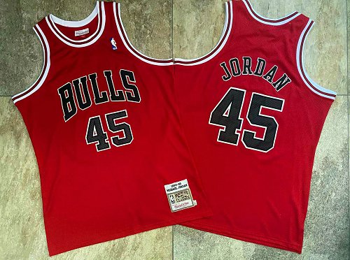Bulls 45 Michael Jordan Red 1994-95 Hardwood Classics Jersey