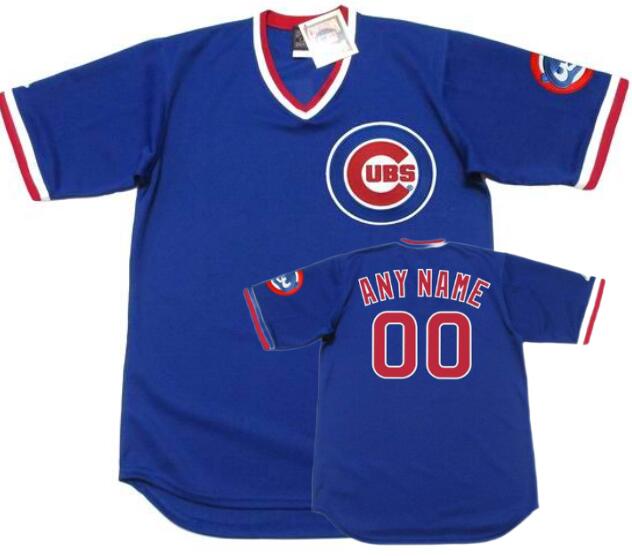 CHICAGO CUBS Customized with Any Name & Number 1984 Majestic Cooperstown Throwback Away Blue Jerseys