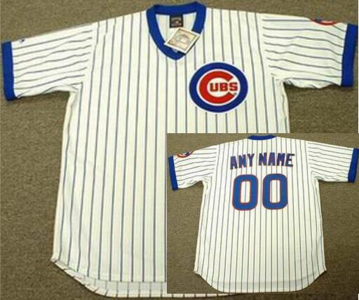 CHICAGO CUBS Customized with Any Name & Number 1984 Majestic Cooperstown Throwback Home White Jerseys