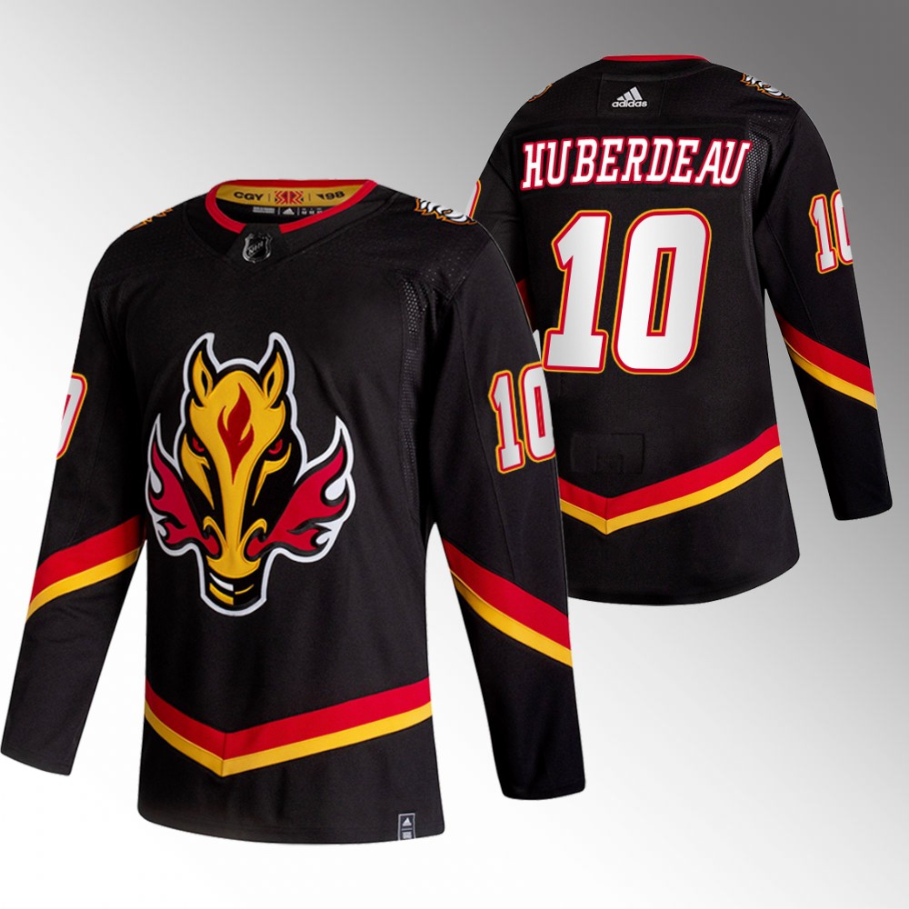 Calgary Flames #10 Jonathan Huberdeau Reverse Retro Black Special Edition Jersey