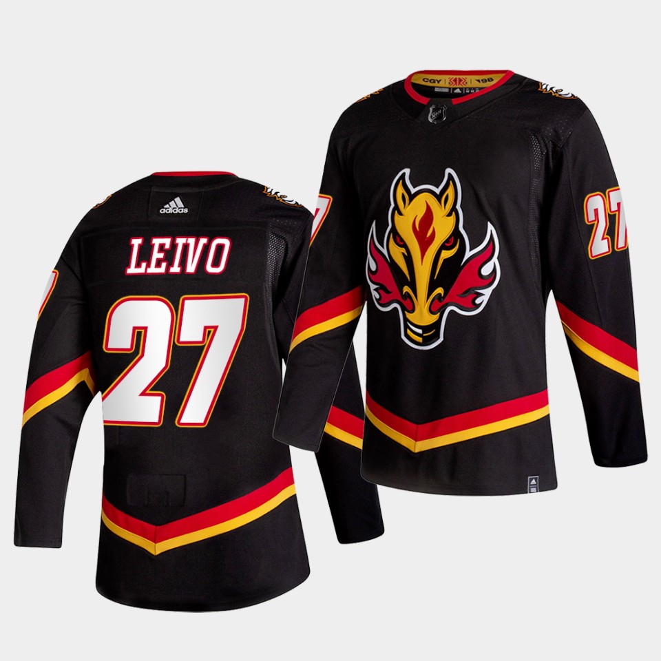 Calgary Flames Josh Leivo 2021 Reverse Retro Black Special Edition Authentic Jersey