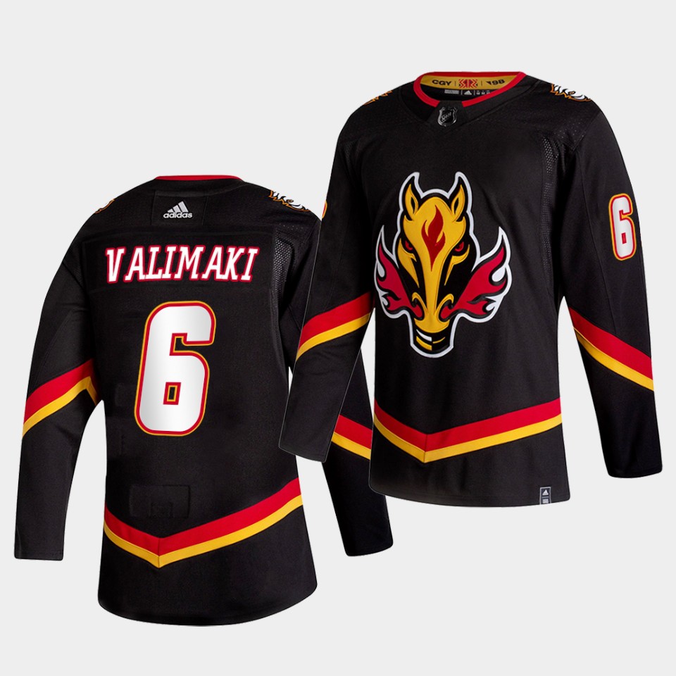 Calgary Flames Juuso Valimaki 2021 Reverse Retro Black Special Edition Authentic Jersey