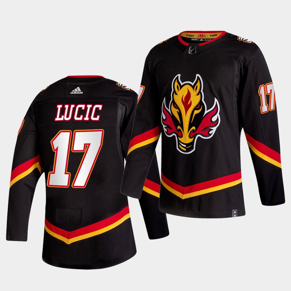 Calgary Flames Milan Lucic 2021 Reverse Retro Black Special Edition Authentic Jersey