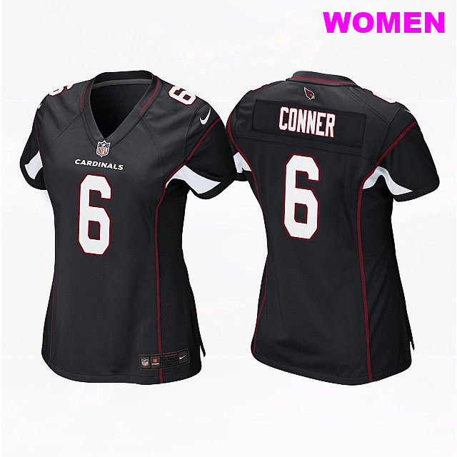 Cardinals #6 James Conner Women's Game Black Jersey
