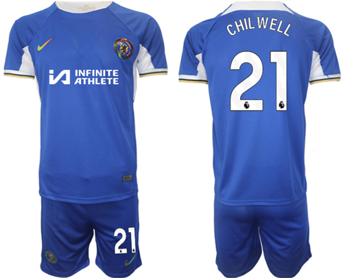 Chelsea Nike Stadium Sponsored Shirt FC home 21# CHILWELL 2023-24 Jerseys