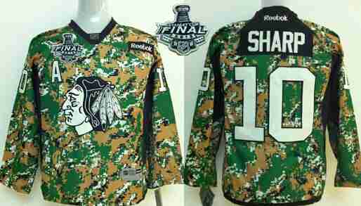 Youth Chicago Blackhawks #10 Patrick Sharp 2015 Stanley Cup 2014 Camo  Jersey