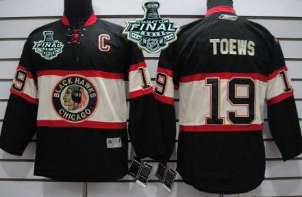 Youth Chicago Blackhawks #19 Janathan Toews 2015 Stanley Cup Black Third  Jersey