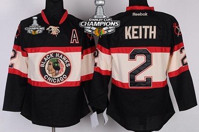 Chicago Blackhawks #2 Duncan Keith Black Third Kids Jersey W/2015 Stanley Cup Champion Patch