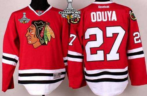 Chicago Blackhawks #27 Johnny Oduya Red Kids Jersey W/2015 Stanley Cup Champion PatchChampion Patch
