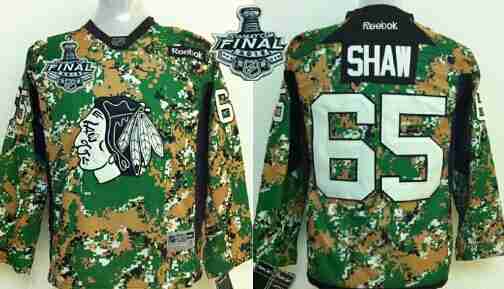 Youth Chicago Blackhawks #65 Andrew Shaw 2015 Stanley Cup 2014 Camo  Jersey