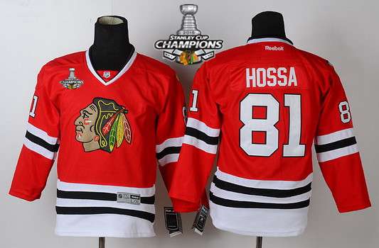 Chicago Blackhawks #81 Marian Hossa Red Kids Jersey W/2015 Stanley Cup Champion Patch