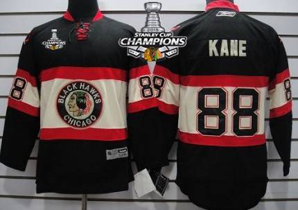 Chicago Blackhawks #88 Patrick Kane Black Third Kids Jersey W/2015 Stanley Cup Champion Patch