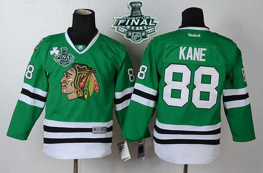 Youth Chicago Blackhawks #88 Patrick Kane 2015 Stanley Cup Green Jersey
