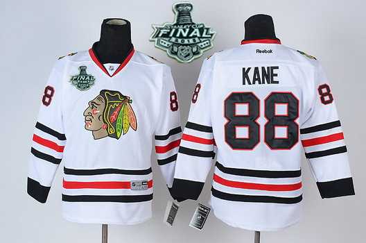 Youth Chicago Blackhawks #88 Patrick Kane 2015 Stanley Cup White Jersey