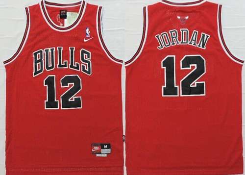 Chicago Bulls #12 Michael Jordan Red Swingman Jersey