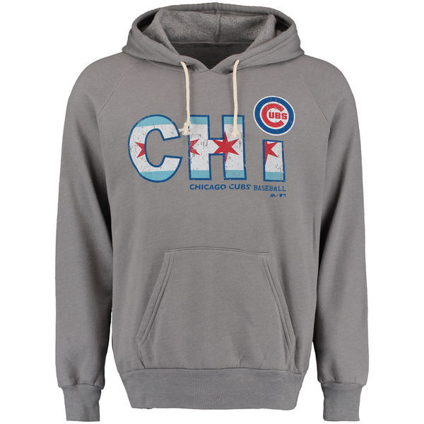 Chicago-Cubs-Gray-Men's-Pullover-Hoodie