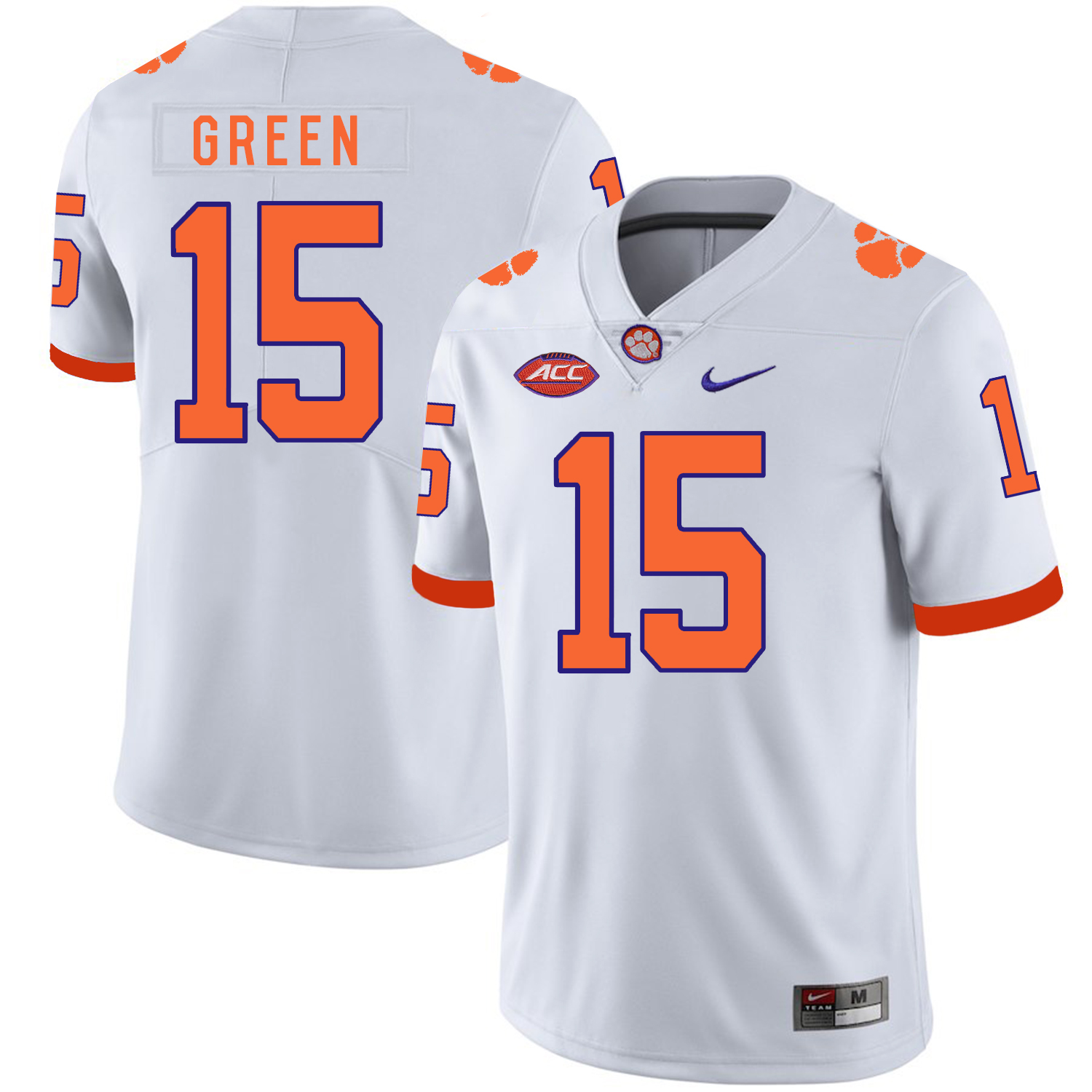 Clemson Tigers 15 T.J. Green White Nike College Football Jersey