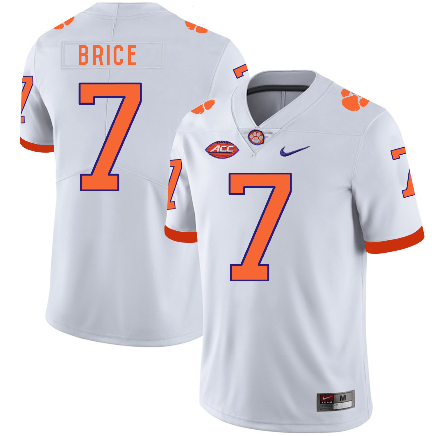 Clemson Tigers 7 Chase Brice White Nike College Football Jersey