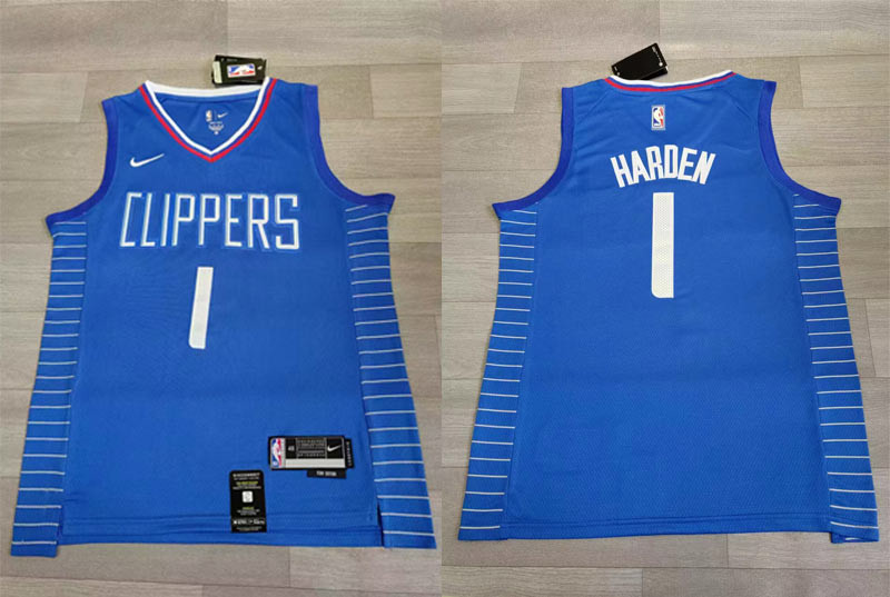 Clippers 1 James Harden Blue Nike 2023-24 City Edition Swingman Jersey