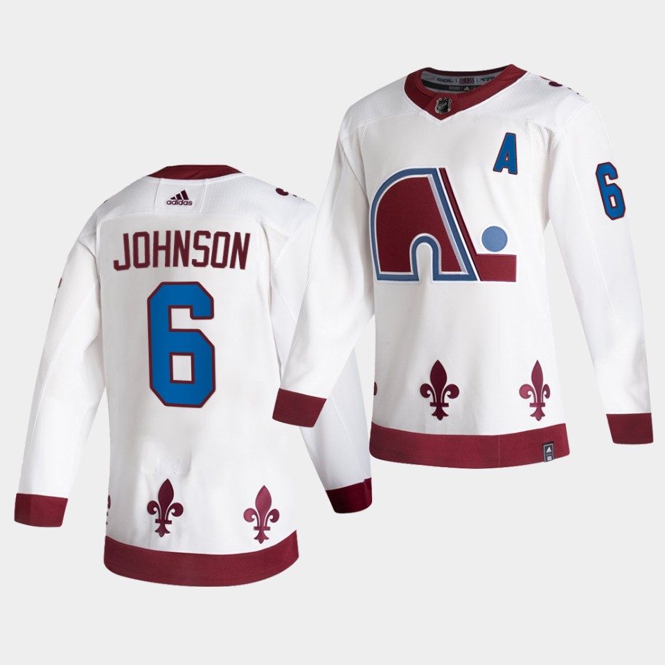 Colorado Avalanche Arik Johnson 2021 Reverse Retro White Authentic Jersey White