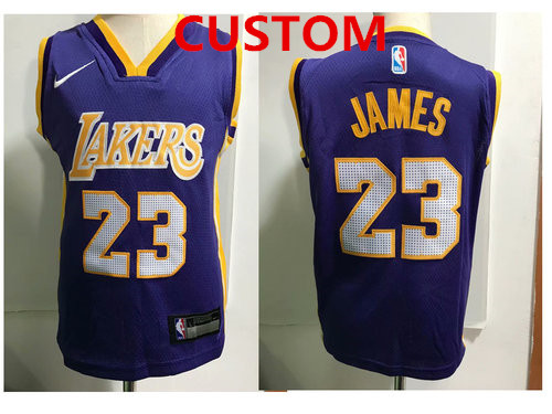 Custom Los Angeles Lakers Purple Toddlers Jersey