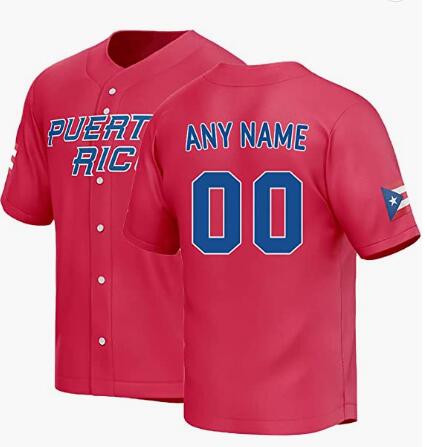 Custom Puerto Rico 2023 World Baseball Classic Red Jeseys with Any Name and Number for Men Women Child