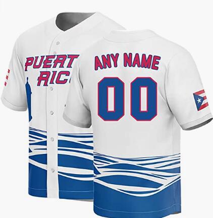 Custom Puerto Rico 2023 World Baseball Classic white Jeseys with Any Name and Number for Men Women Child