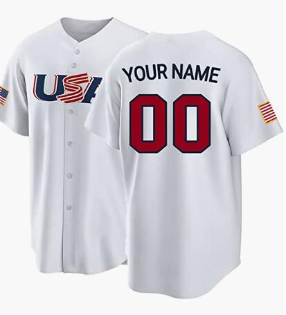 Custom USA 2023 World Baseball Classic white Jeseys with Any Name and Number for Men Women Child