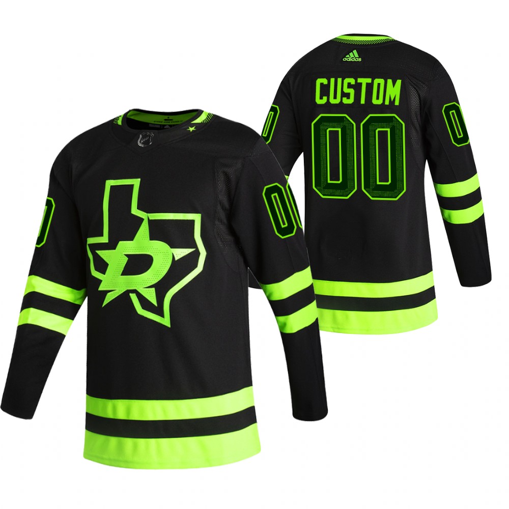 Dallas Stars Custom Black Men's Adidas 2020-21 Alternate Authentic Player NHL Jersey