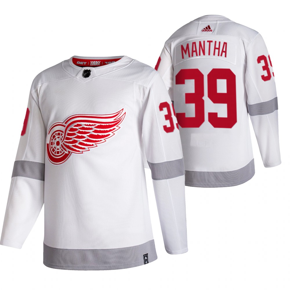 Detroit Red Wings #39 Anthony Mantha White Men's Adidas 2020-21 Reverse Retro Alternate NHL Jersey