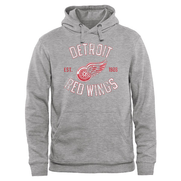 Detroit Red Wings Heritage Pullover Hoodie Ash