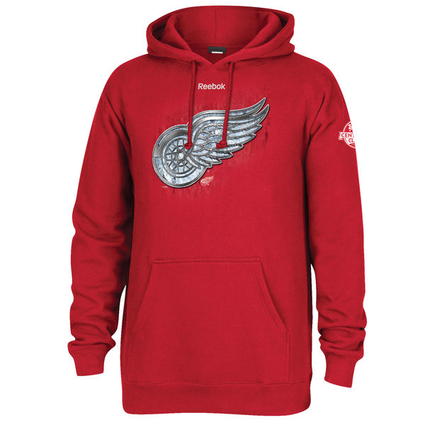 Detroit Red Wings Reebok 2017 Centennial Classic Silver & Ice Pullover Hoodie Red