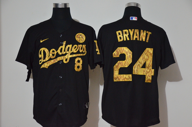 Dodgers-8-&-24-Kobe-Bryant-Black-Gold-2020-Nike-KB-Cool-Base-Jersey
