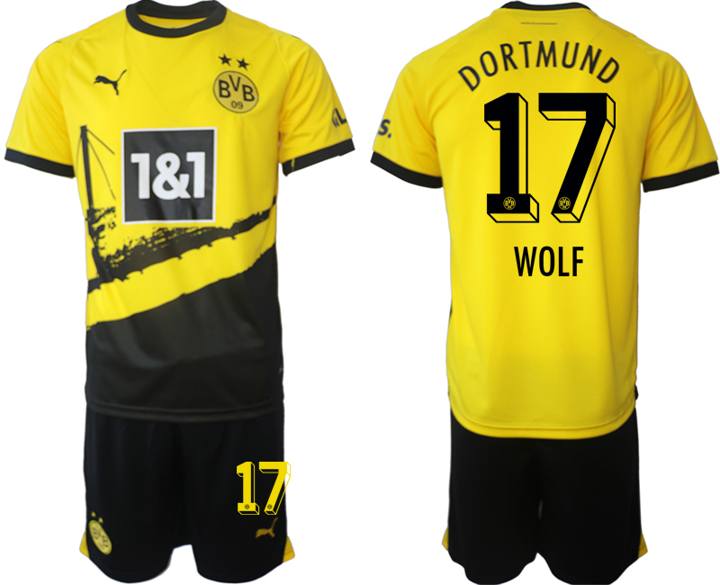 Dortmund home 17# WOLF 2023-24 suit soccer jerseys