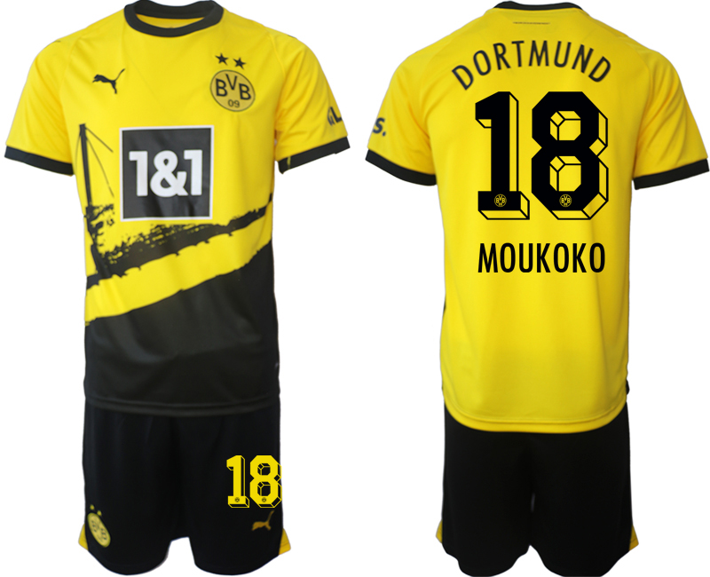 Dortmund home 18# MOUKOKO 2023-24 suit soccer jerseys