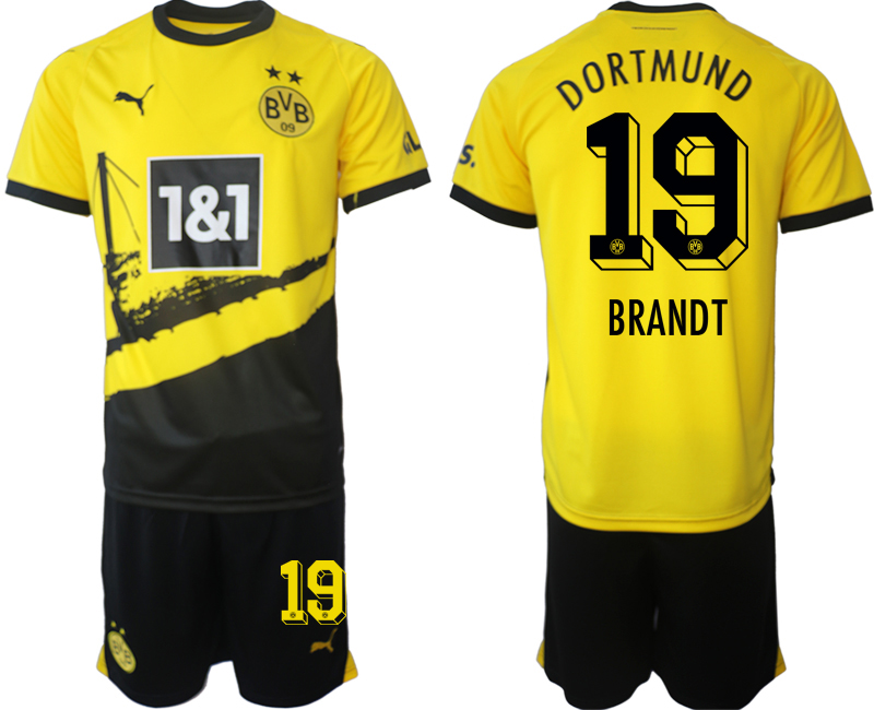 Dortmund home 19# BRANDT 2023-24 suit soccer jerseys