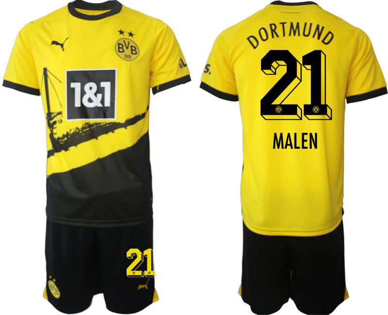 Dortmund home 21# MALEN 2023-24 suit soccer jerseys