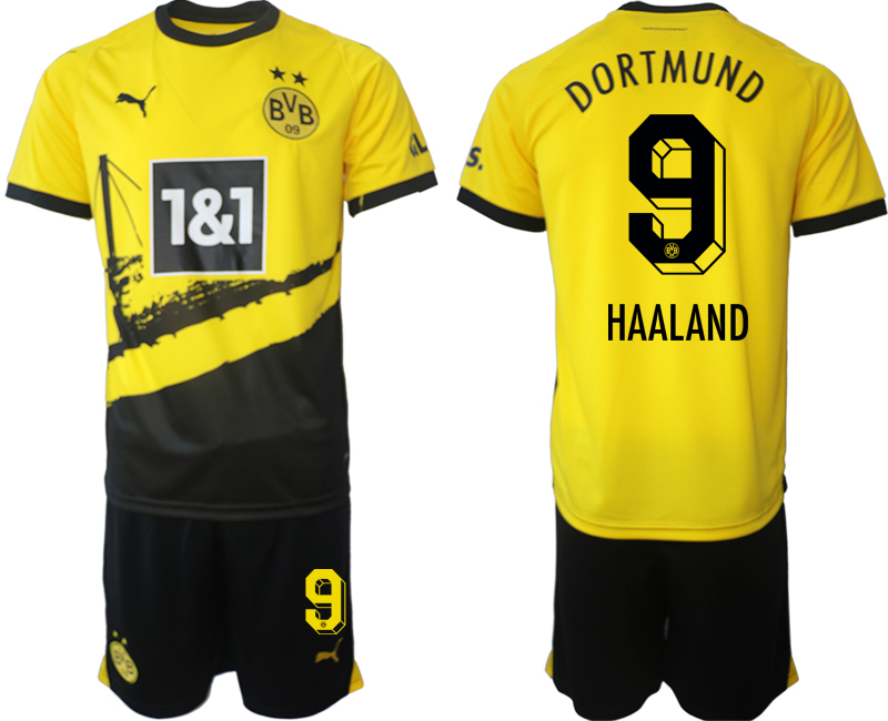 Dortmund home 9# HAALAND 2023-24 suit soccer jerseys