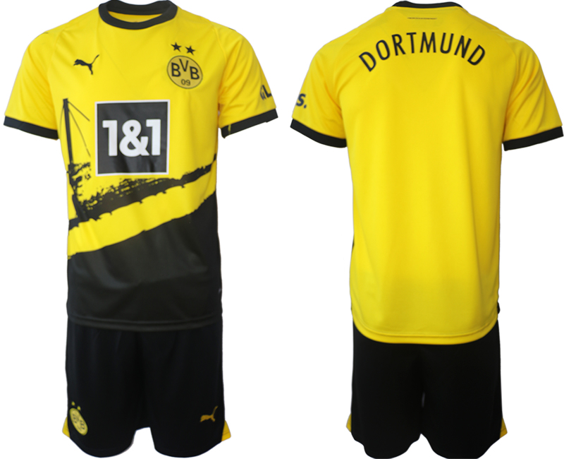 Dortmund home Blank 2023-24 suit soccer jerseys