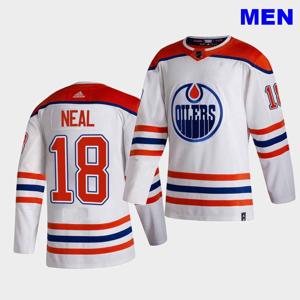 Edmonton Oilers #18 James Neal 2021 Reverse Retro White Special Edition Authentic Jersey