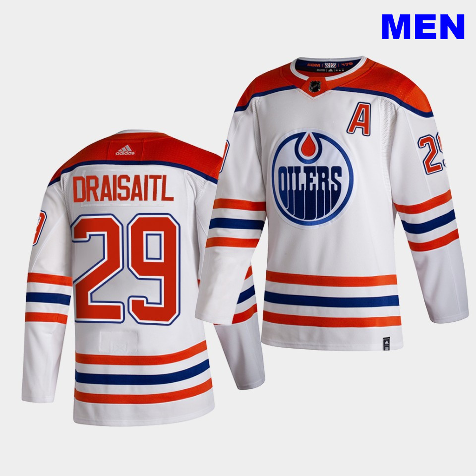 Edmonton Oilers #29 Leon Draisaitl 2021 Reverse Retro White Special Edition Authentic Jersey